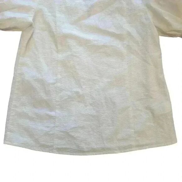 Tommy Bahama Nova Wave Women's White Cotton Seersucker V-Neck Puffy Short Sleeve - Picture 11 of 14